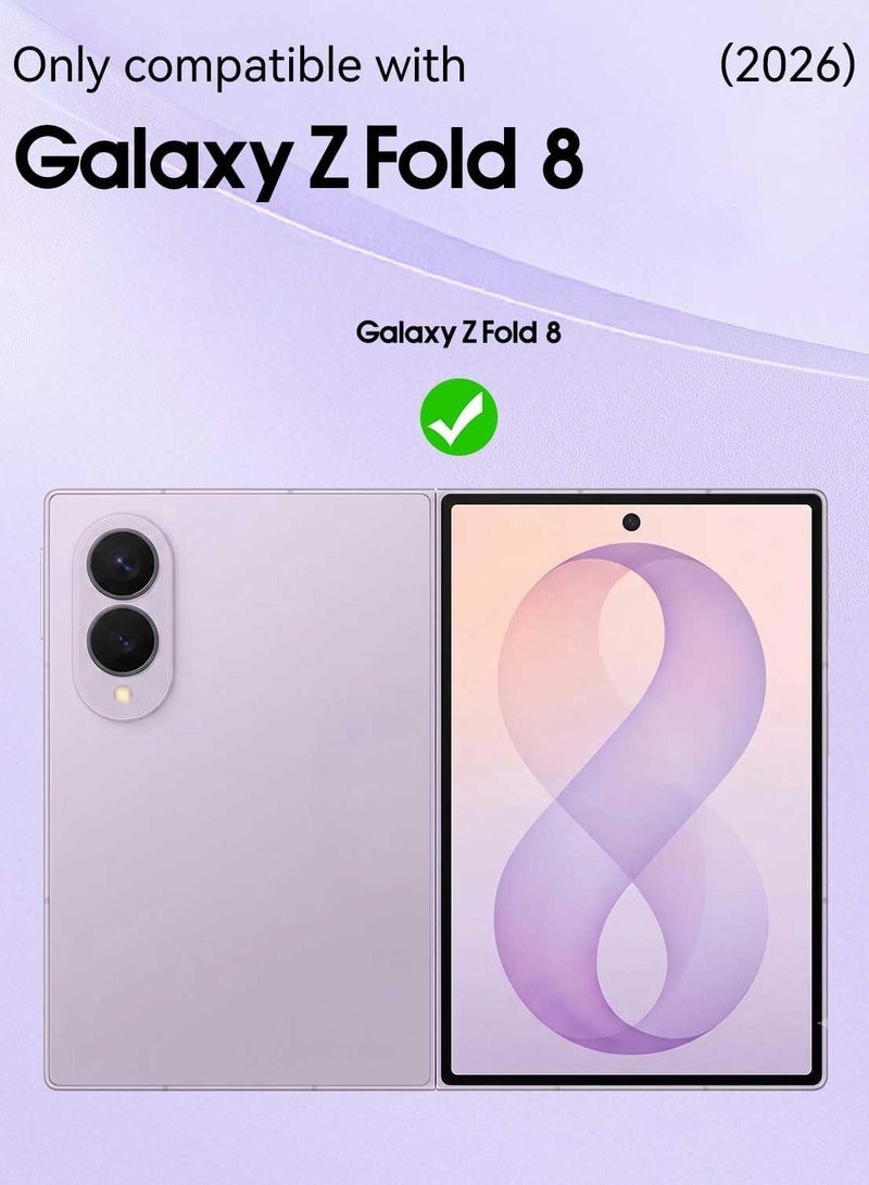 بورتوني جراب شفاف لهاتف Samsung Galaxy Z Fold 8 – غطاء حماية مقاوم للخدش، بظهر صلب من البولي كربونات (PC) ومقاومة للسقوط والاصفرار، وتصميم فائق النحافة. - Image 2