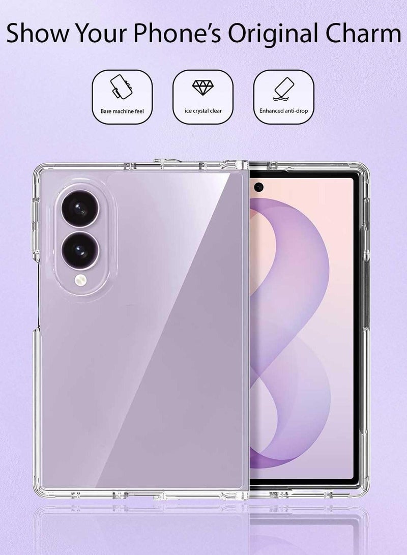 بورتوني جراب شفاف لهاتف Samsung Galaxy Z Fold 8 – غطاء حماية مقاوم للخدش، بظهر صلب من البولي كربونات (PC) ومقاومة للسقوط والاصفرار، وتصميم فائق النحافة. - Image 3