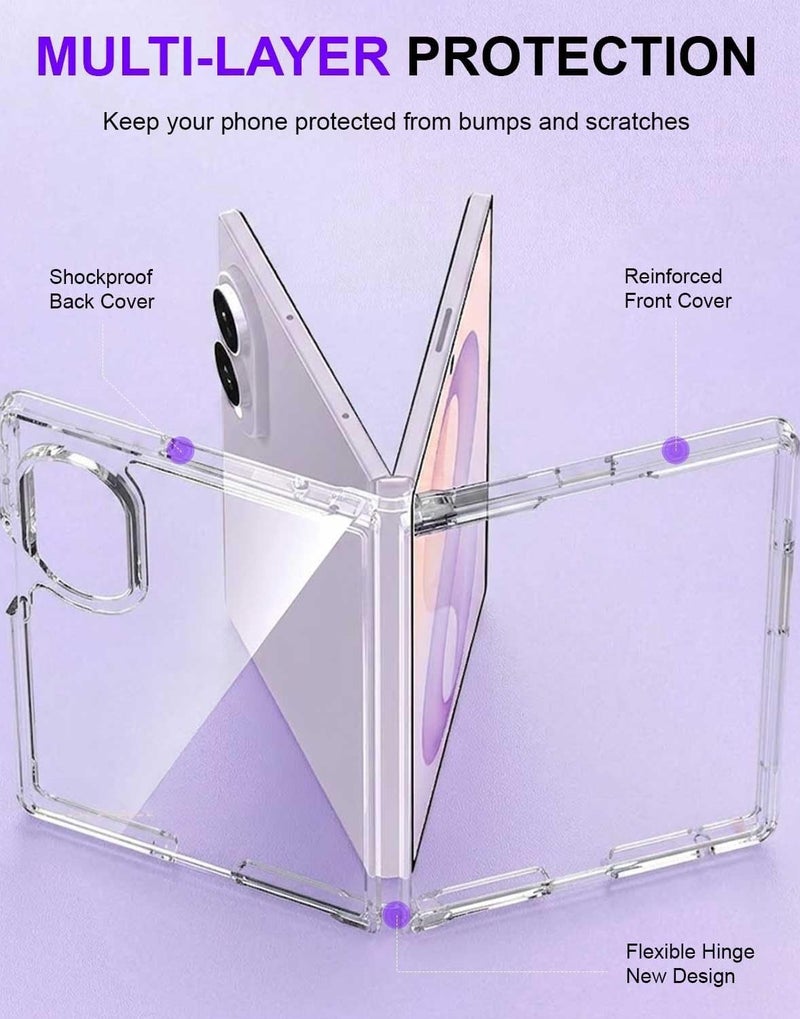 بورتوني جراب شفاف لهاتف Samsung Galaxy Z Fold 8 – غطاء حماية مقاوم للخدش، بظهر صلب من البولي كربونات (PC) ومقاومة للسقوط والاصفرار، وتصميم فائق النحافة. - Image 5