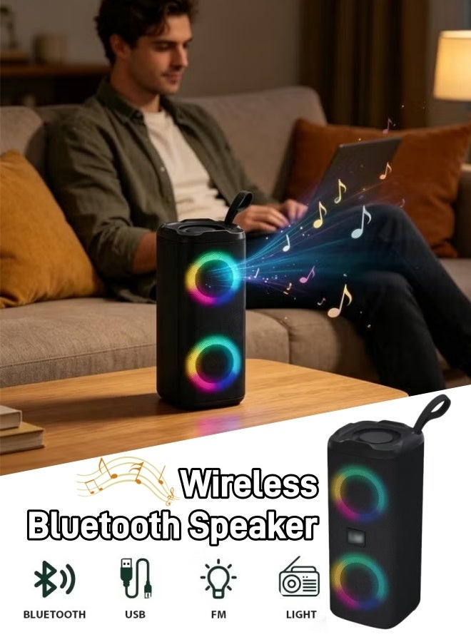Bluetooth Speaker Portable Wireless Bluetooth Speaker IPX5 Waterproof Bluetooth Speake Subwoofer HD Sound Wireless Speakers With LED Light for Home Parties and Outdoor Picnics - Image 1