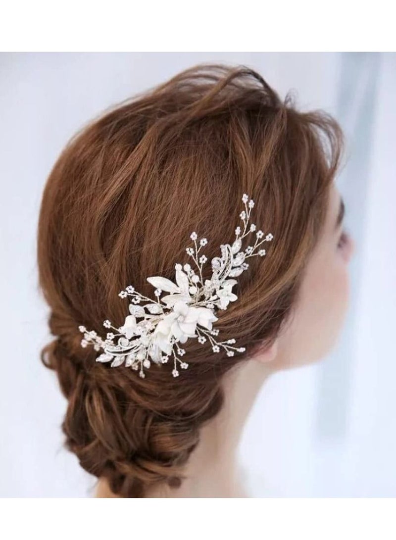 KASTWAVE Wedding Hair Accessories for Brides Women Bridesmaids Flower Girl Bride Hair Jewelry Bridal Hair Accessories - Image 1