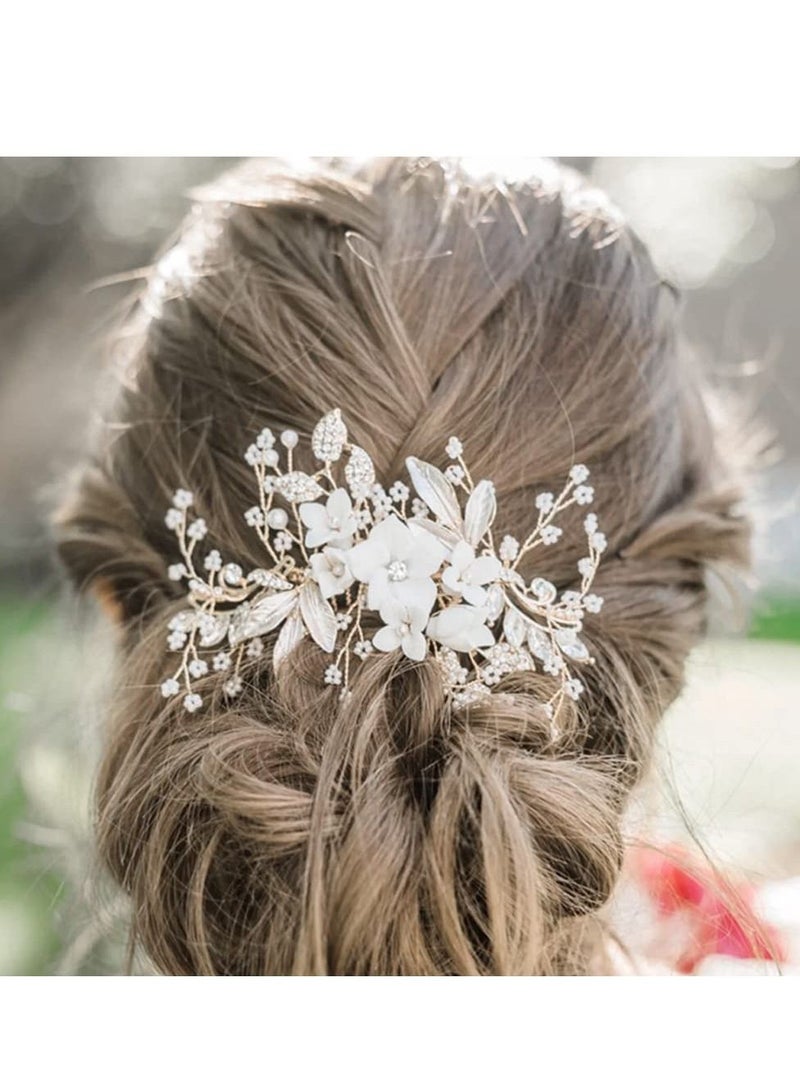 KASTWAVE Wedding Hair Accessories for Brides Women Bridesmaids Flower Girl Bride Hair Jewelry Bridal Hair Accessories - Image 4