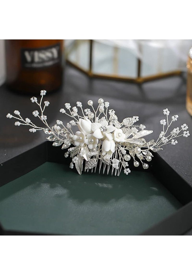 KASTWAVE Wedding Hair Accessories for Brides Women Bridesmaids Flower Girl Bride Hair Jewelry Bridal Hair Accessories - Image 2