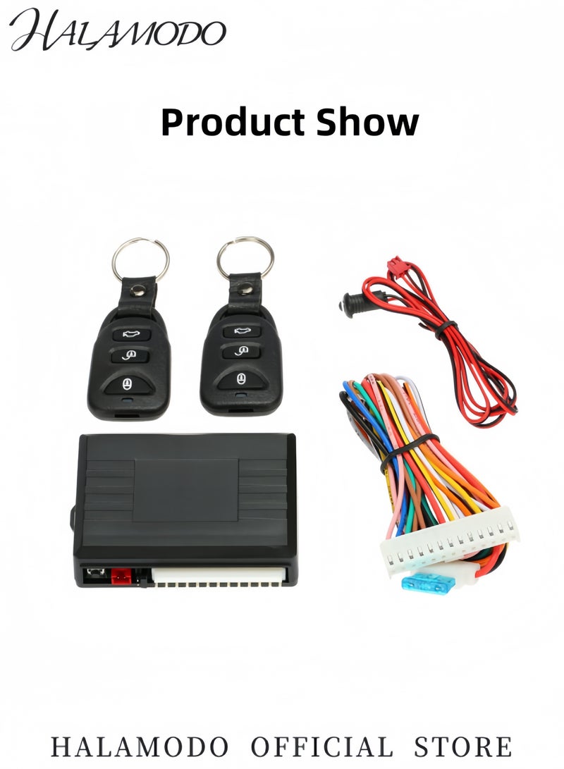 HALAMODO Universal Car Remote Door Lock kit Remote Central Control Box Kit Car Door Lock Keyless Entry System with 2 Remote Controllers for Vehicle Security  - Image 2