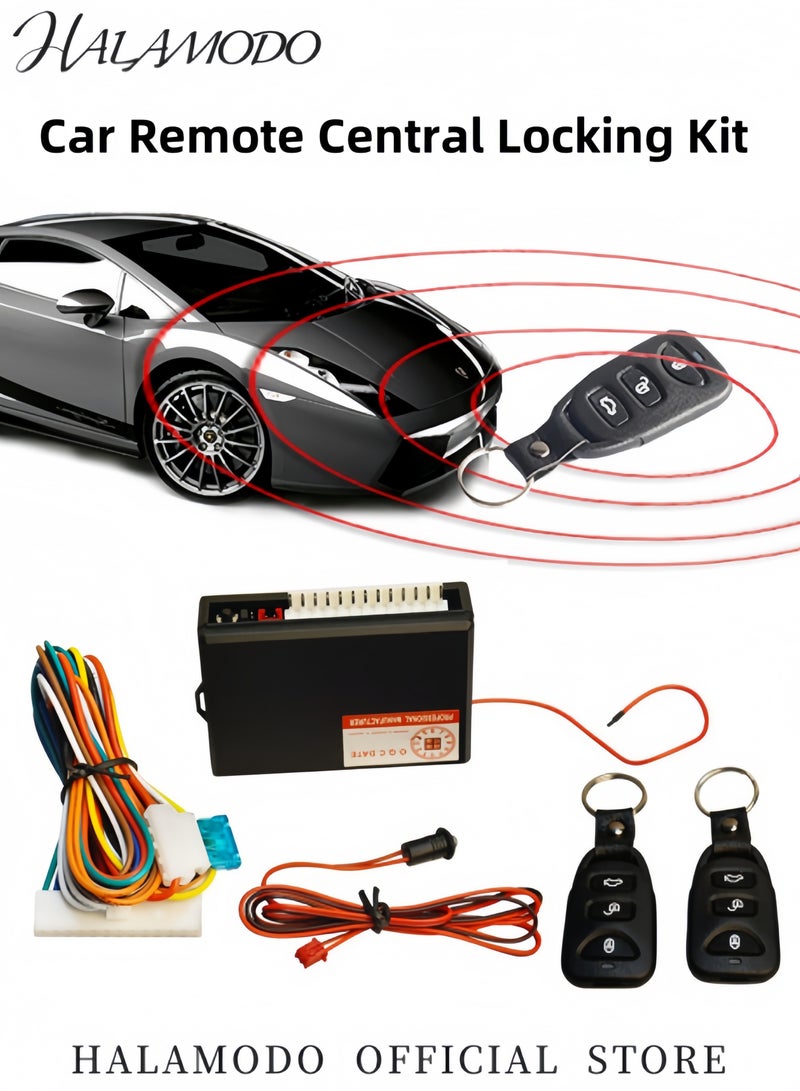 HALAMODO Universal Car Remote Door Lock kit Remote Central Control Box Kit Car Door Lock Keyless Entry System with 2 Remote Controllers for Vehicle Security  - Image 3