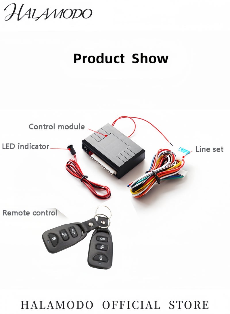 HALAMODO Universal Car Remote Door Lock kit Remote Central Control Box Kit Car Door Lock Keyless Entry System with 2 Remote Controllers for Vehicle Security  - Image 4