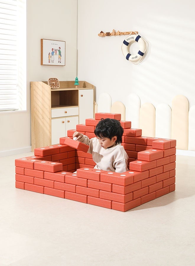 JSAITOYS Large Plastic Red Brick Children's Building Block Combo Toddler Construction Stack Game Stem Educational Toy - Image 1