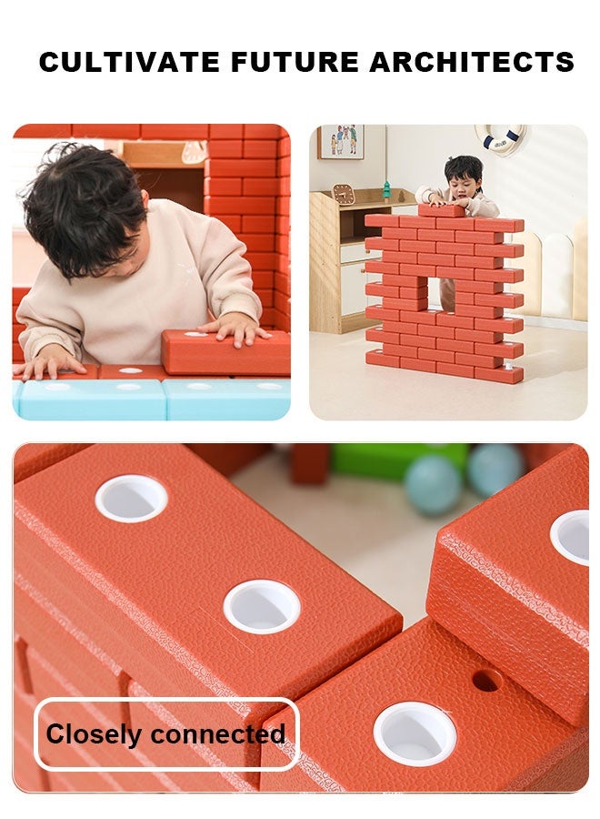 JSAITOYS Large Plastic Red Brick Children's Building Block Combo Toddler Construction Stack Game Stem Educational Toy - Image 3
