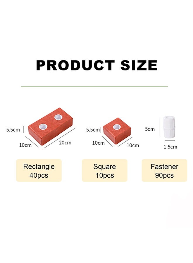 JSAITOYS Large Plastic Red Brick Children's Building Block Combo Toddler Construction Stack Game Stem Educational Toy - Image 2