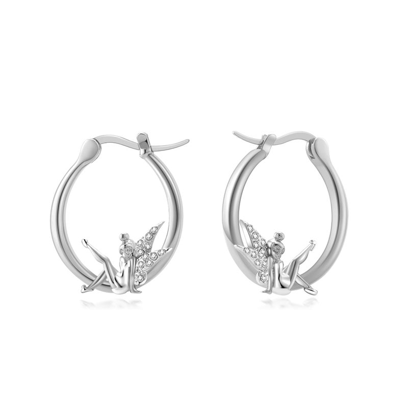 Medsor Angel Hoop earrings Hypoallergenic Silver Plated Wing Earring - Image 1