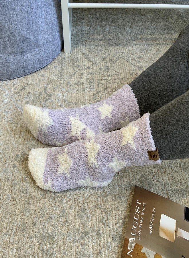BEARPAW 4 Pair Pack Cozy Super Soft Lounge Socks Multi Pattern Crew Socks, High Rise, One size - Image 3