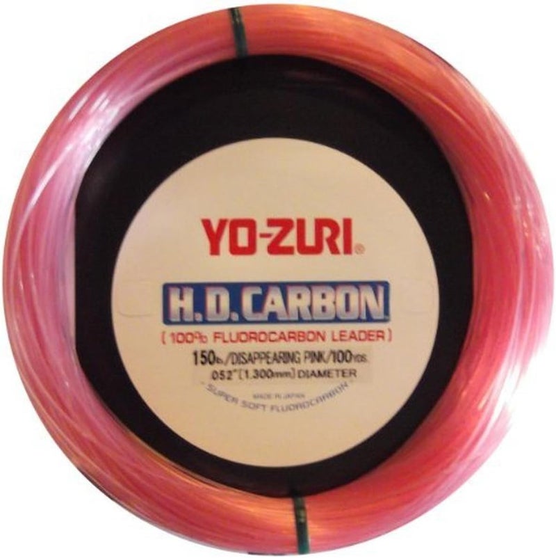 Yo-Zuri H.D. Carbon Fluorocarbon Leader - 150 lb Test, Disappearing Pink