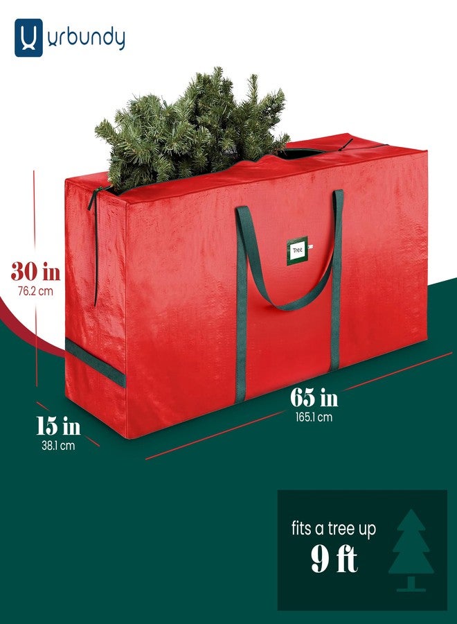 URBUNDY Heavy Duty Christmas Tree Storage Bag 9 Ft - Christmas Tree Bag Red - Tree Bags For Storage - Xmas Tree Storage Bag Holds 9 Ft Christmas Tree Bag For All Year Round Christmas Storage - Image 2