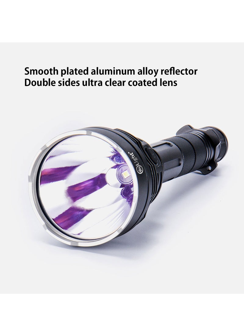 مستر لايت مصباح يدوي لمسافة شعاع طويلة للغاية يمكن أن يصل إلى 1000 متر 1800 لومينز للأوضاع الخارجية والتكتيكية 468H أقصى وقت تشغيل مع محول لون بشاحن مزدوج الفتحة ومجموعة محول - Image 3
