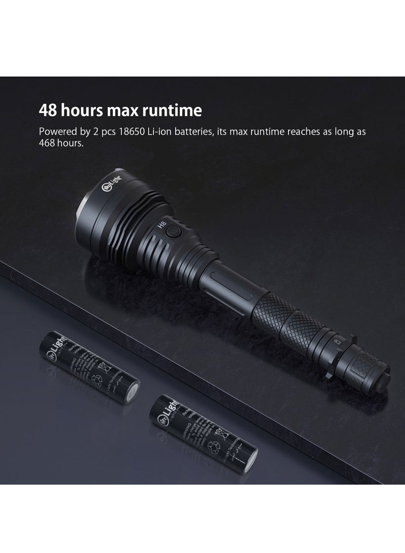 مستر لايت مصباح يدوي لمسافة شعاع طويلة للغاية يمكن أن يصل إلى 1000 متر 1800 لومينز للأوضاع الخارجية والتكتيكية 468H أقصى وقت تشغيل مع محول لون بشاحن مزدوج الفتحة ومجموعة محول - Image 4