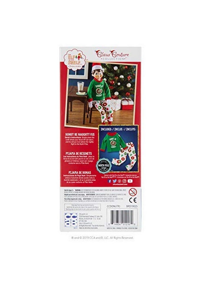 The Elf on the Shelf The Elf on the Shelf Donut Pajama Outfit - 2019 Retro Claus Couture Sleepover Set (Two Piece) - Cute Christmas Themed PJ Outfit For Both Boy and Girl Elves - Dress Your Sleepy Elves For Christmas Eve  - Image 4