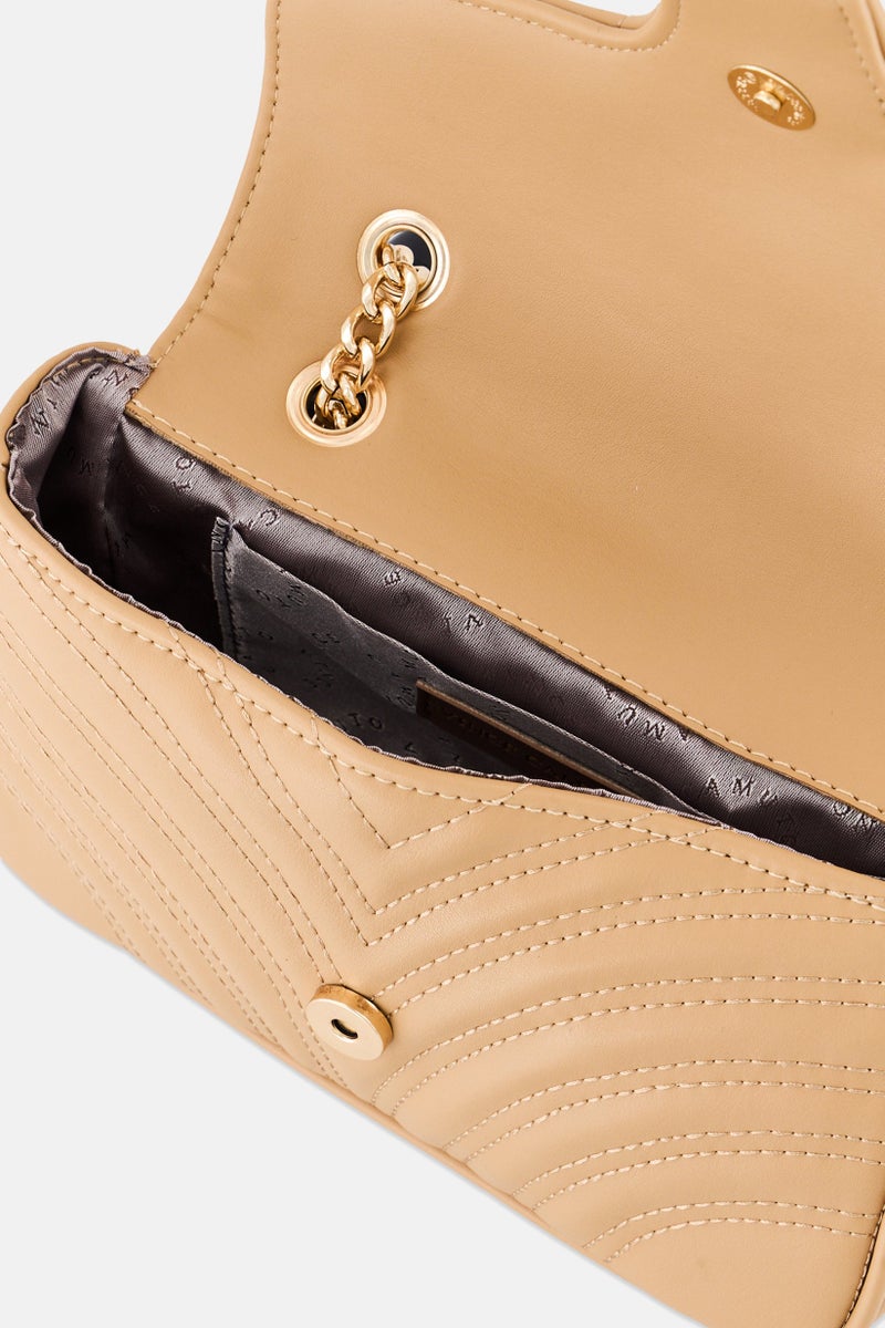 VINCE CAMUTO Women Brand Logo Shoulder Bag, Tan  - Image 3