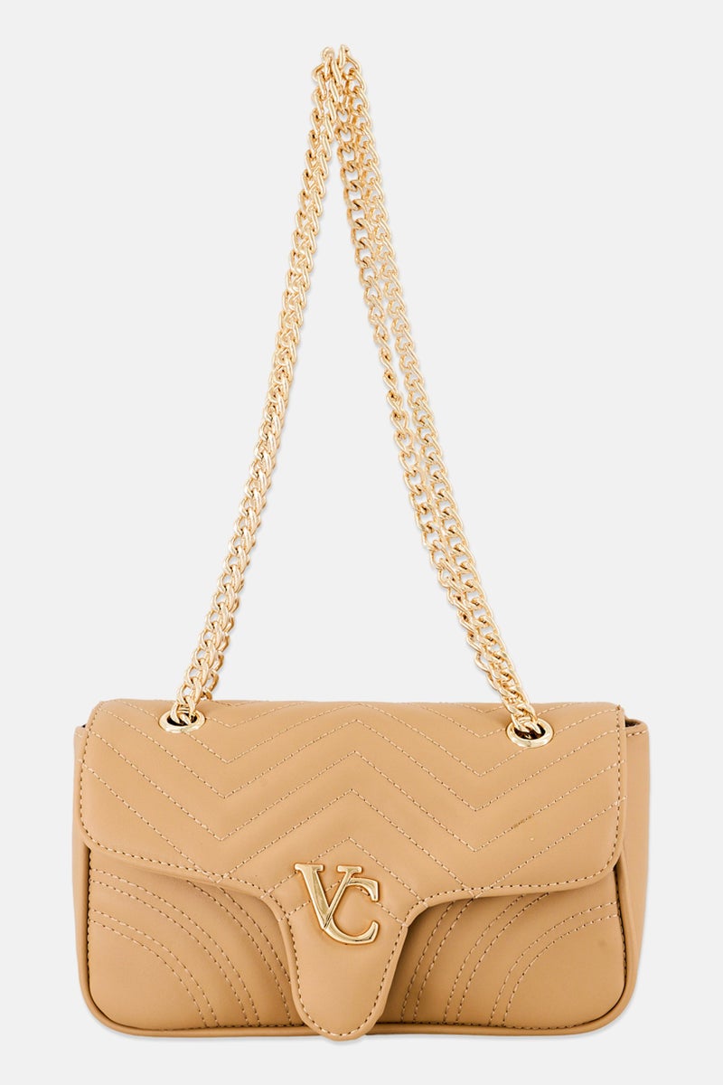 VINCE CAMUTO Women Brand Logo Shoulder Bag, Tan  - Image 1