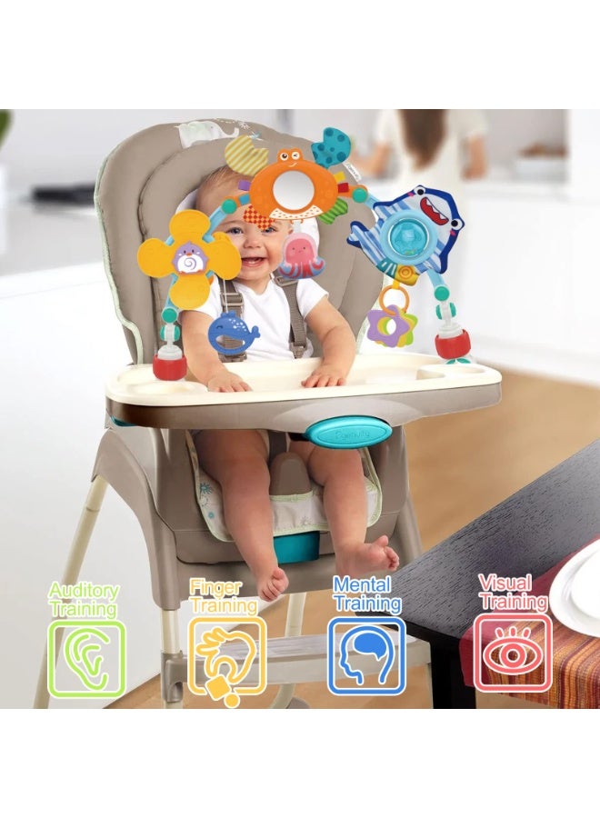 LEFAFA Car Seat Toys, Baby Stroller Arch Toy, Adjustable Arch Stroller Toy with Hanging Sensory Activity toys, fits on Baby Bouncer, Bassinet, Stroller, Crib and Car Seats for baby infant Boy Girl 0-18 Month - Image 2