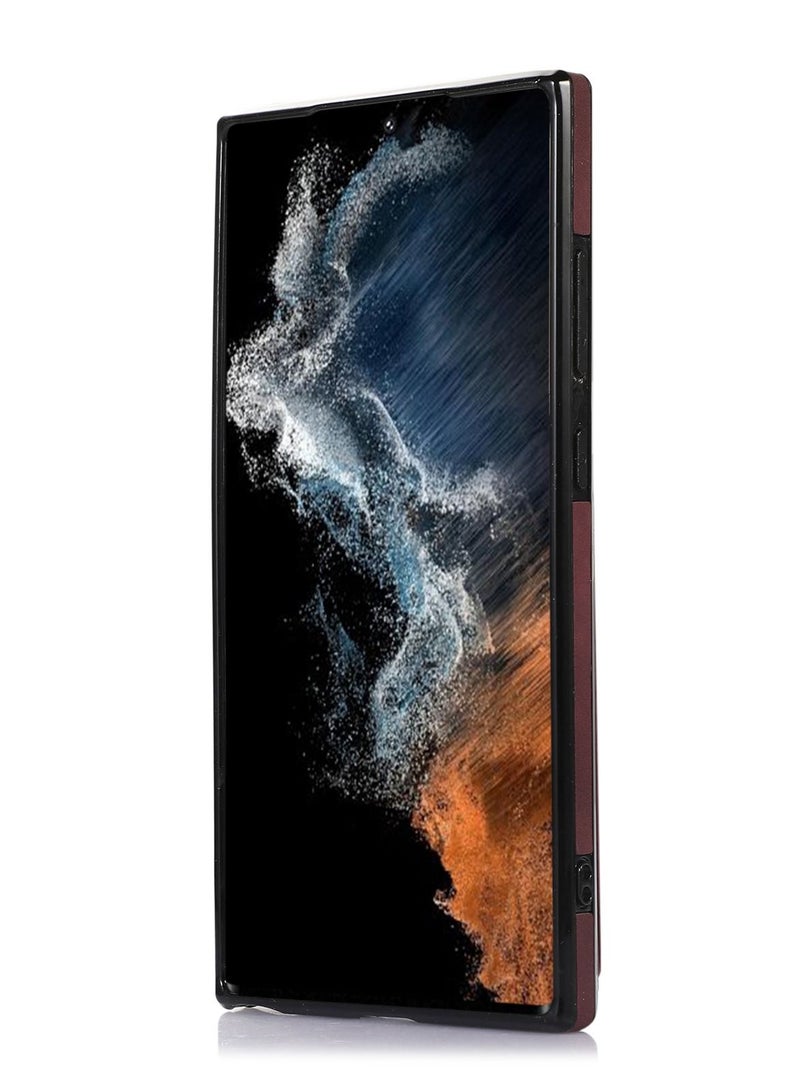 Suteni Back Cover Card Slots Leather Phone Case for Samsung - Image 2