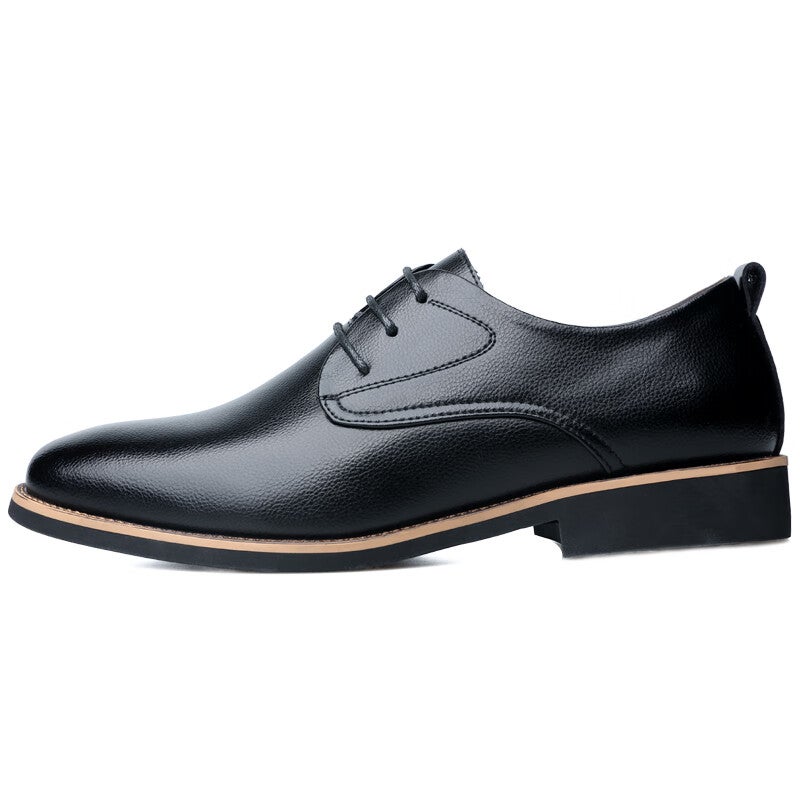 Poitulas Cow Split Leather Dress Shoes Men's Black - Image 1
