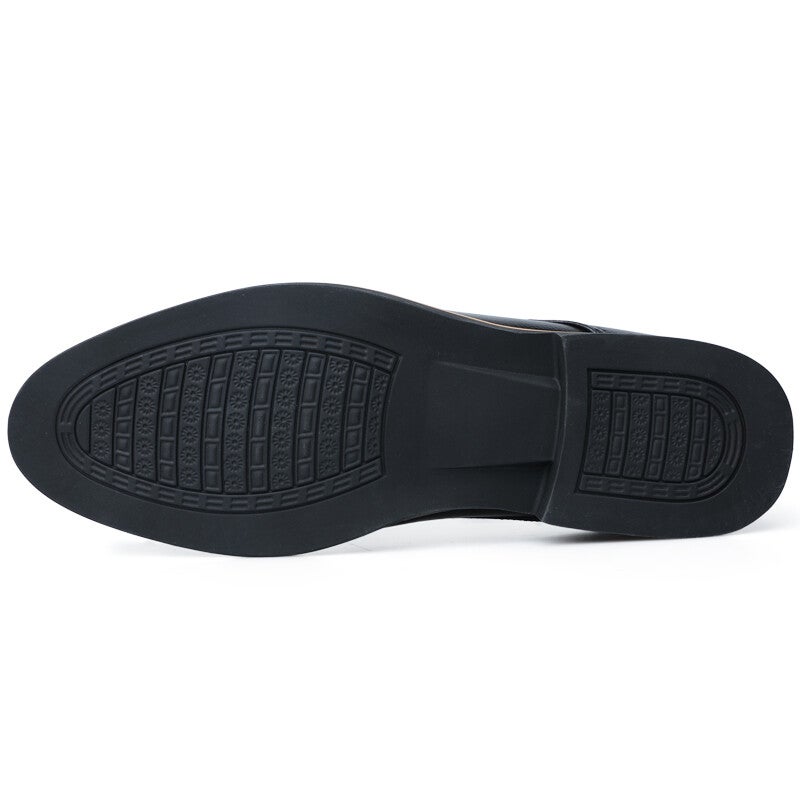 Poitulas Cow Split Leather Dress Shoes Men's Black - Image 5