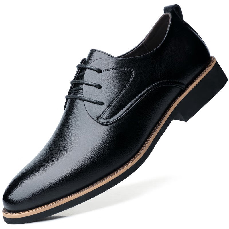 Poitulas Cow Split Leather Dress Shoes Men's Black - Image 2