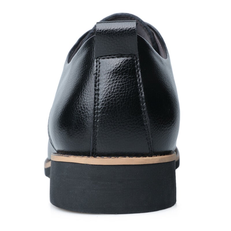 Poitulas Cow Split Leather Dress Shoes Men's Black - Image 4