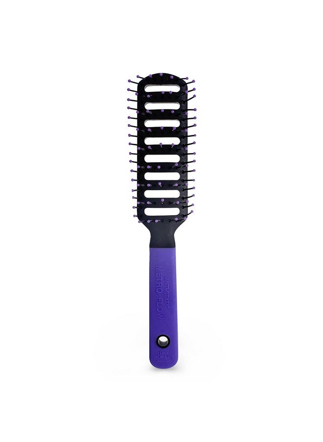 Spornette - Anti Static Vent Brush #9000-Mf (Purple) Styling, Smoothing, Straightening & Blow Drying Hair Quickly With No Static - Adds Shine & Body. For Women, Men & Children - Image 1