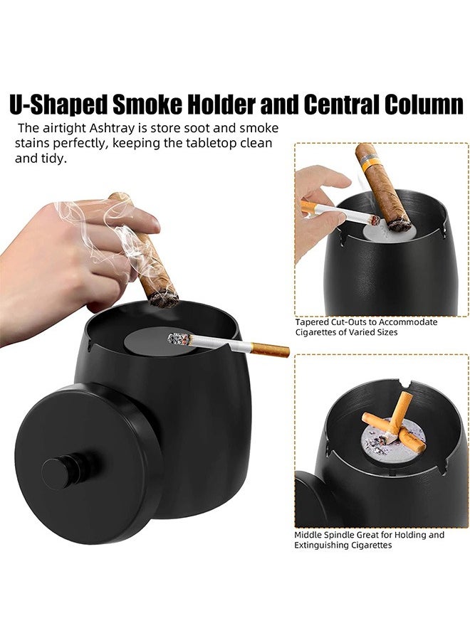 Outdoor Cigarette Ashtray with Lid Smokeless, Stainless Steel Ash Trays Covered Windproof Smell Proof Ashtrays for Outside Patio Home Odorless Office Tabletop. - pzsku/ZA463252843FF0EF904E1Z/45/_/1717063008/2e0615cd-1c4f-415d-8035-3a54a62e103e