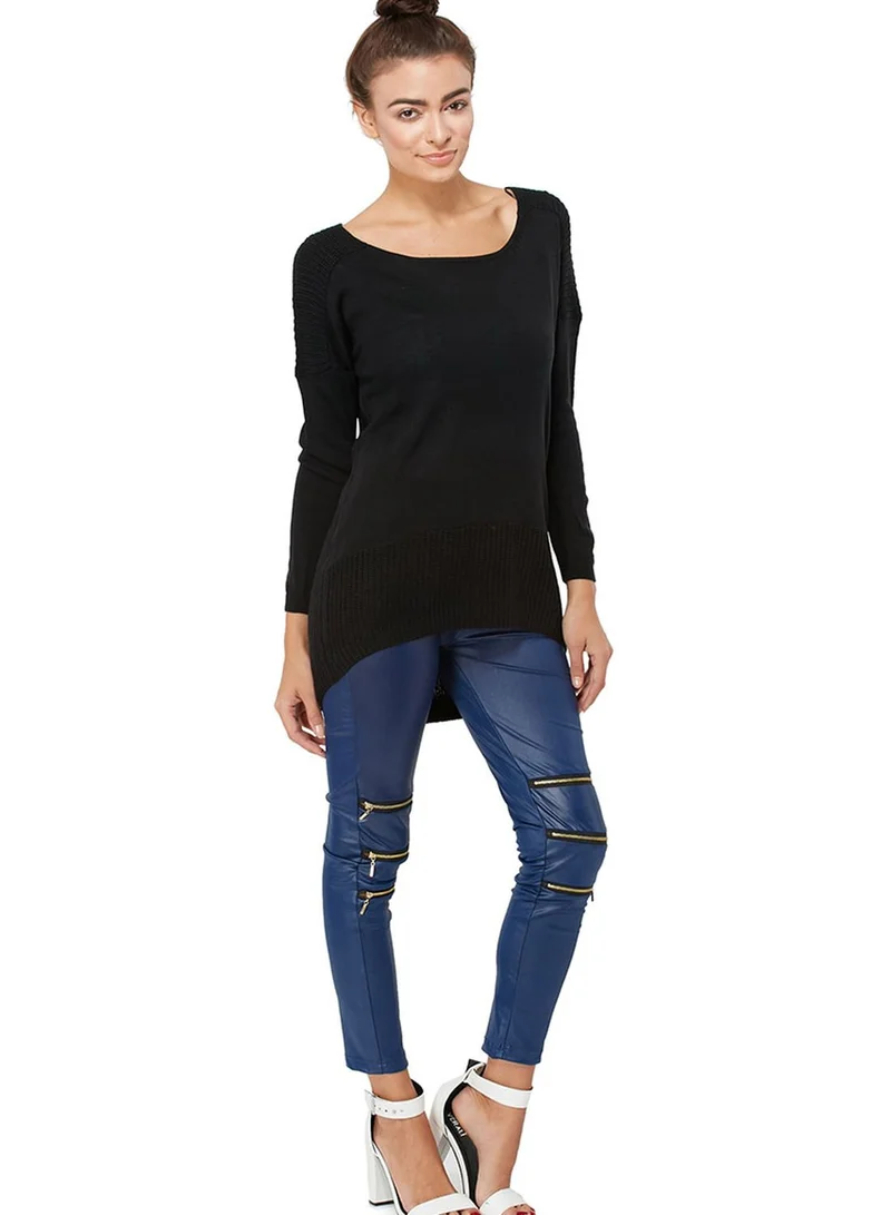 Ginger Wet Look Zip Detail Leggings