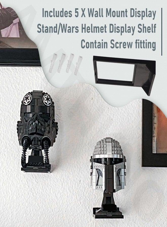 AMTHKNO 5 Pack Wall Mount Display Stand/Wars Helmet Display Shelf Compatible with Lego Star Wars Helmet Also for All Standard Le-go Helmets - Image 3