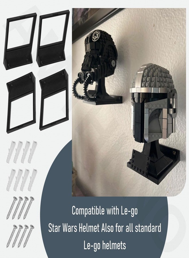 AMTHKNO 5 Pack Wall Mount Display Stand/Wars Helmet Display Shelf Compatible with Lego Star Wars Helmet Also for All Standard Le-go Helmets - Image 4