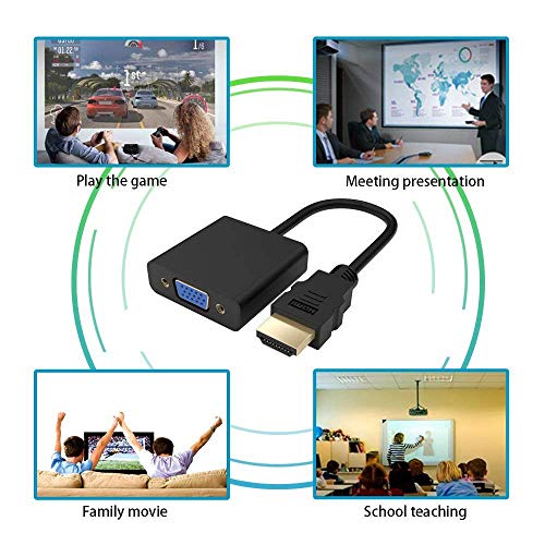 MICROWARE 1080p Hdmi Male to Vga Female Video Converter Adapter Cable Chipset Power for Pc DVD HDTV Tv Connecting Device Supporting A Maximum Resolution - Image 3