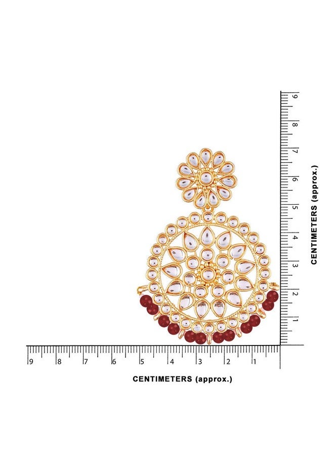 Aheli - Ethnic Indian Traditional Faux Kundan Round Chandbali Dangle Earrings Wedding Party Wear Fashion Jewelry For Women - Image 1