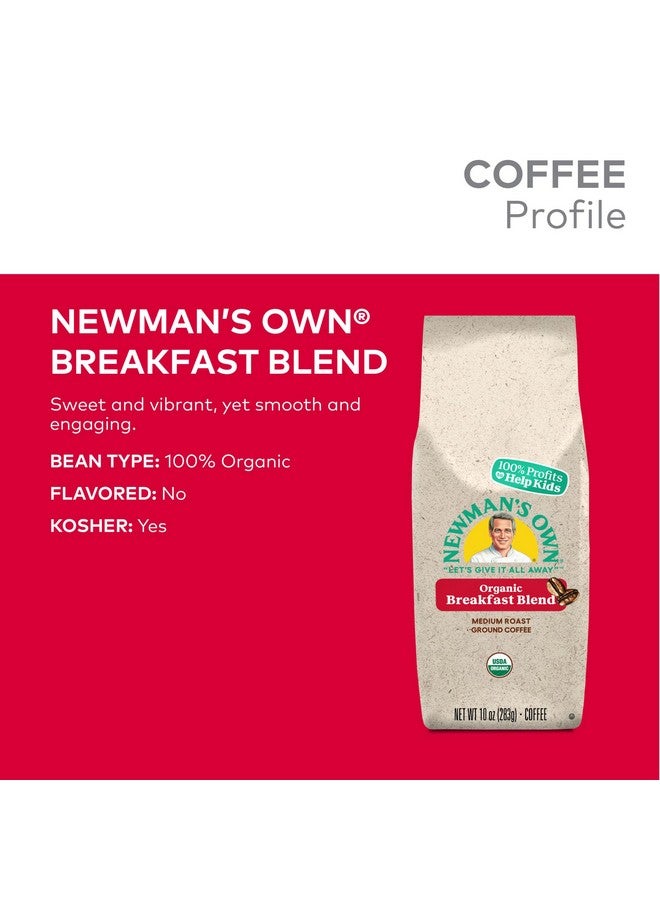 Newman's Own Newman's Own Organics Breakfast Blend, Ground Coffee, Fair Trade Certified, Medium Roast, Bagged 10oz  - Image 2