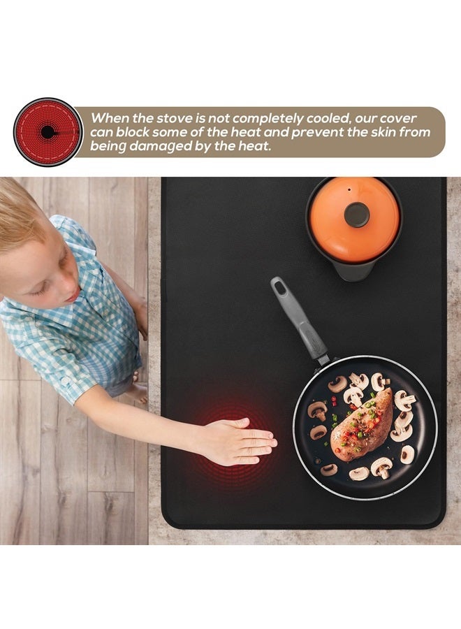 FLASLD Fireproof and Waterproof Stove Top Covers, 21×29.5 inch Electric Stove Cover Mat, Glass Top Stove Cover - Ceramic Glass Cooktop Protector - Flat Top Oven Cover, Black Without Logo - Image 3