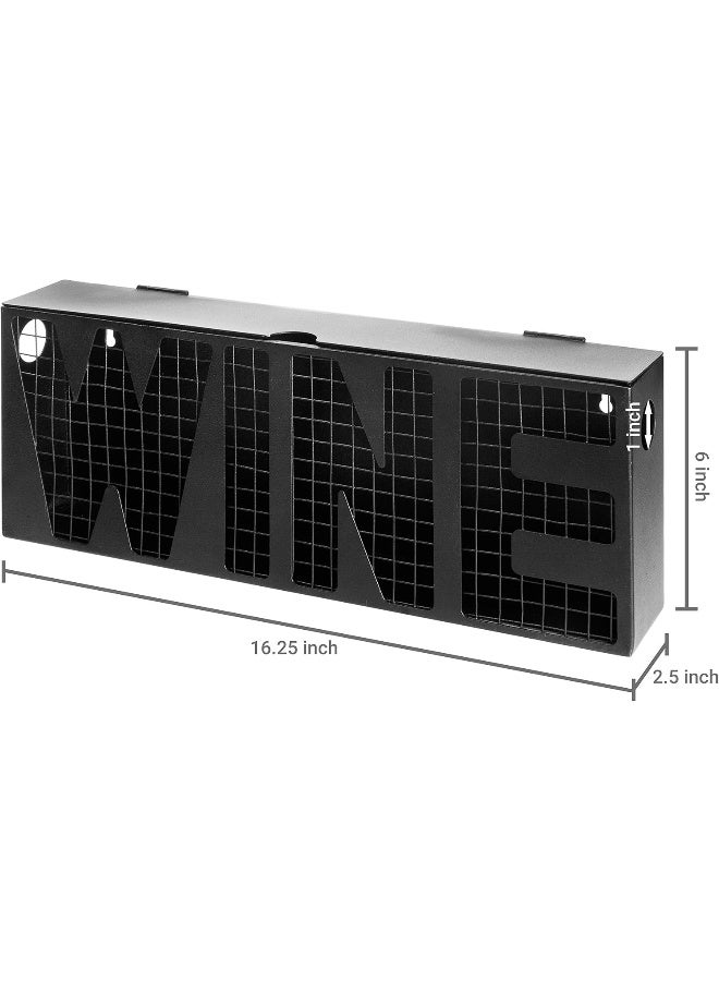 MyGift Wall Mounted Black Metal Wine Cork Storage Holder/Decorative Bin With Top Lid And Wine Cutout Wire Design  - Image 3
