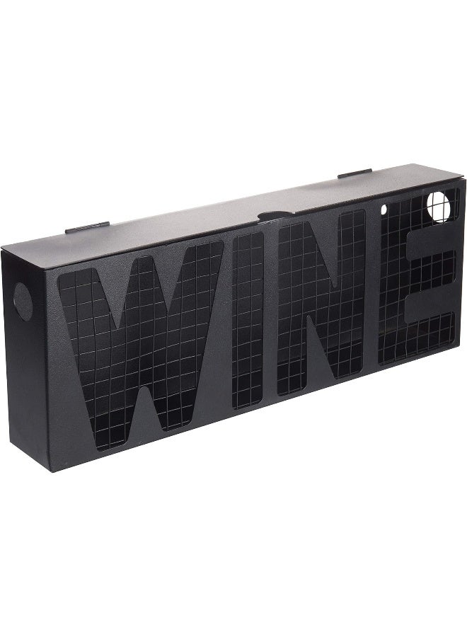 MyGift Wall Mounted Black Metal Wine Cork Storage Holder/Decorative Bin With Top Lid And Wine Cutout Wire Design  - Image 2