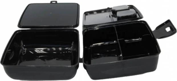 بييف 2 Compartment Locking Spiderman Lunch Box with Fork and Spoon Black