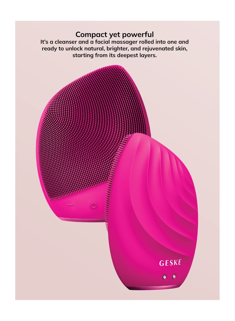 جيسكي غسول منظف بزيت اللوز وخلاصة البندق وفيتامين هـ، تنظيف عميق وتقشير وتغذية + فرشاة تنظيف الوجه الصوتية  في ، مجموعة العناية بالبشرة المتكاملة لبشرة صحية ومشرقة عبوة مجمعة - ماجنتا - Image 1