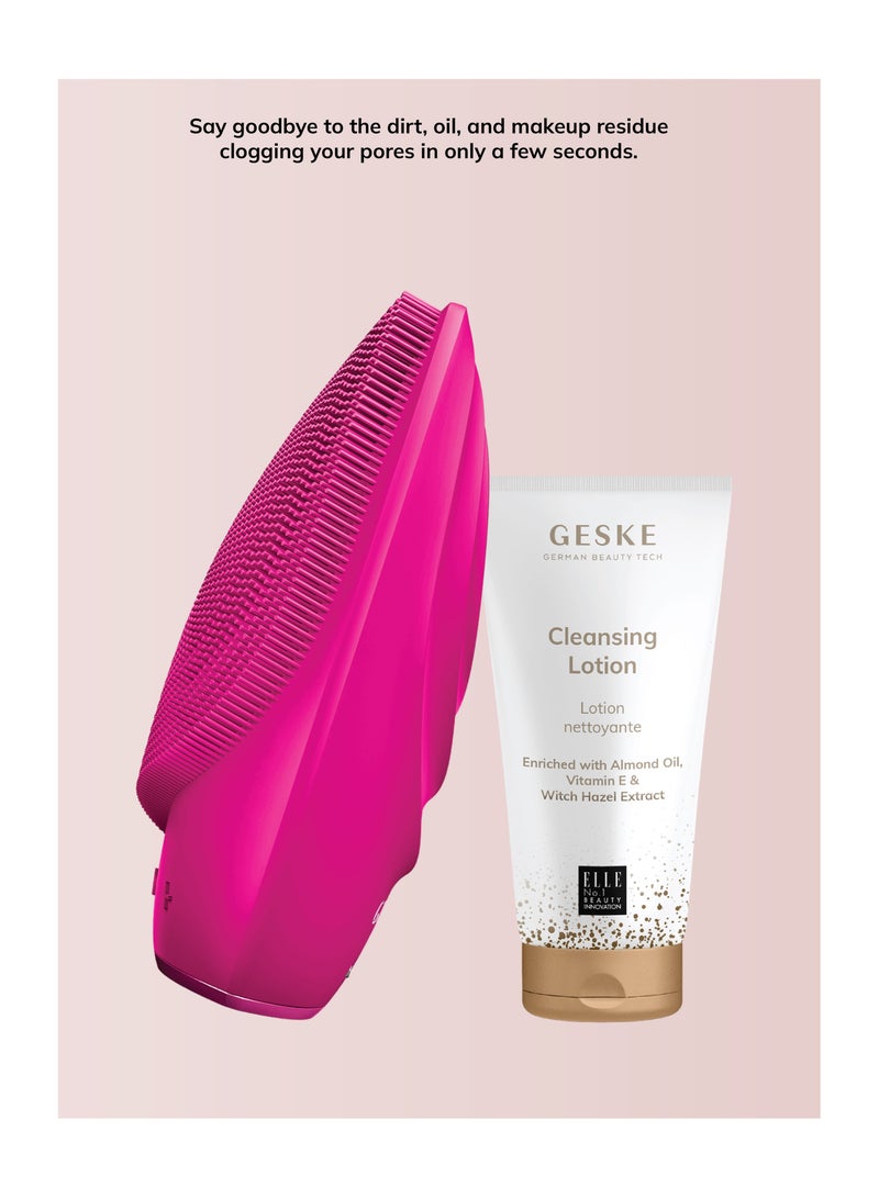 جيسكي غسول منظف بزيت اللوز وخلاصة البندق وفيتامين هـ، تنظيف عميق وتقشير وتغذية + فرشاة تنظيف الوجه الصوتية  في ، مجموعة العناية بالبشرة المتكاملة لبشرة صحية ومشرقة عبوة مجمعة - ماجنتا - Image 3