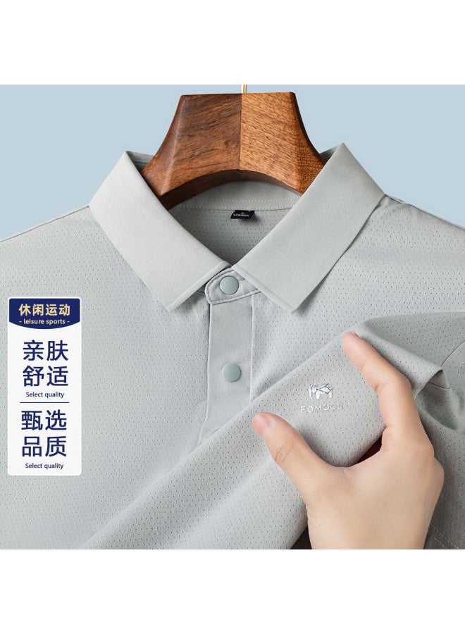 Fomoce men's Breathable Short-sleeve Polo Shirt For Spring/summer - Image 2