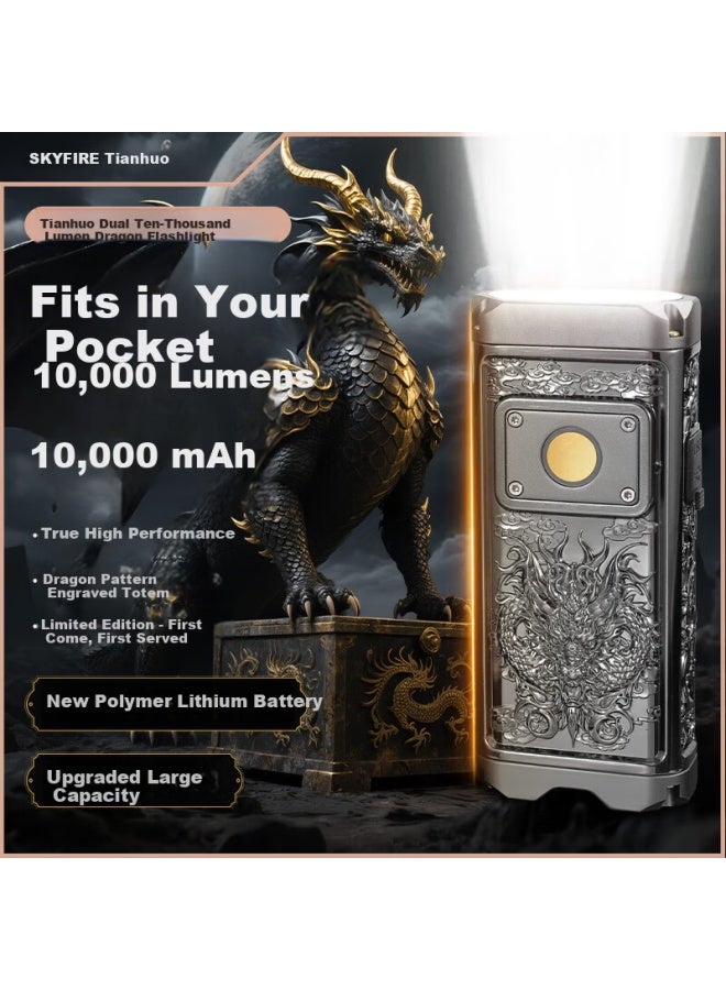 SkyFire Tianhuo Canglong Flashlight High Brightness Ultra-long Battery Life 200000 Lumens Outdoor Long-range Laser Home Use - Image 1
