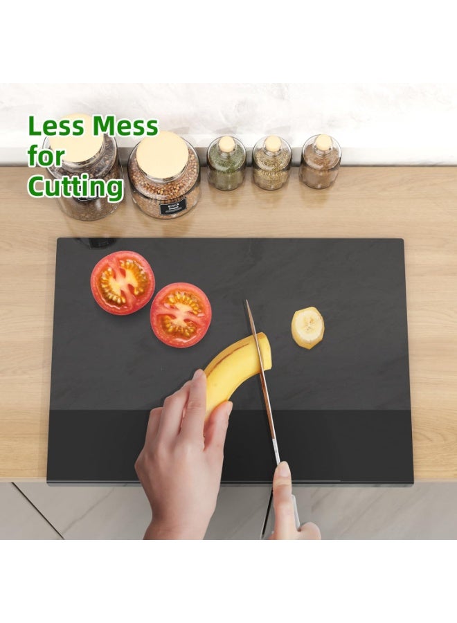 ZEESQUARE Extra Large Black Tempered Glass Cutting Board – Heat Resistant Kitchen Chopping Board, Countertop Protector, Non-Slip Food Prep Surface - Image 5