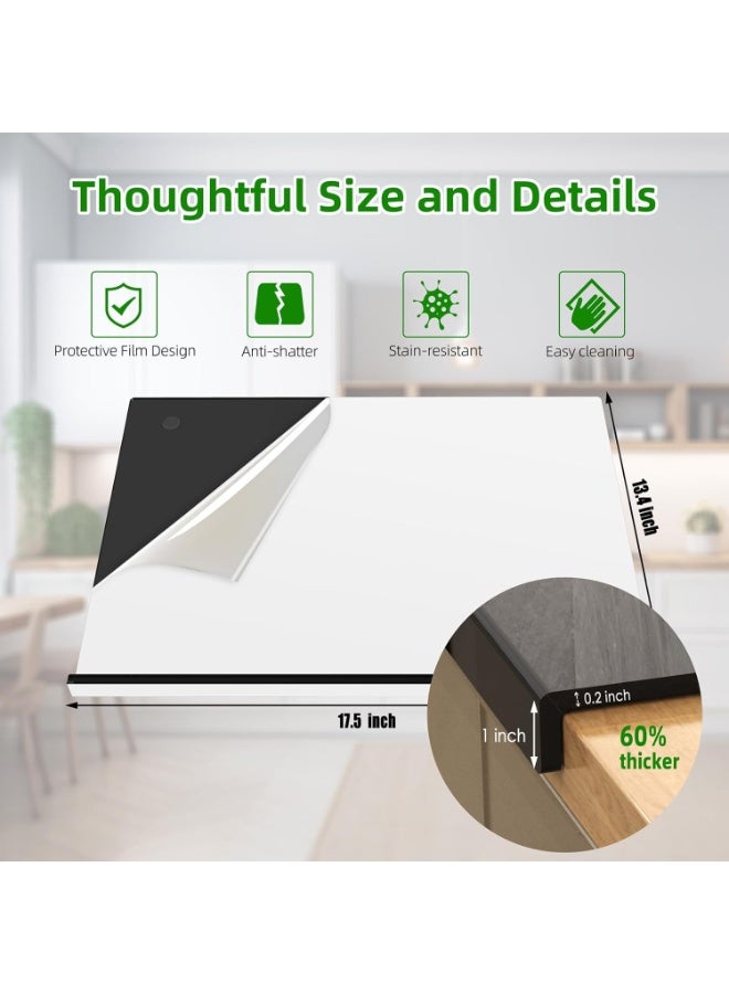 ZEESQUARE Extra Large Black Tempered Glass Cutting Board – Heat Resistant Kitchen Chopping Board, Countertop Protector, Non-Slip Food Prep Surface - Image 2