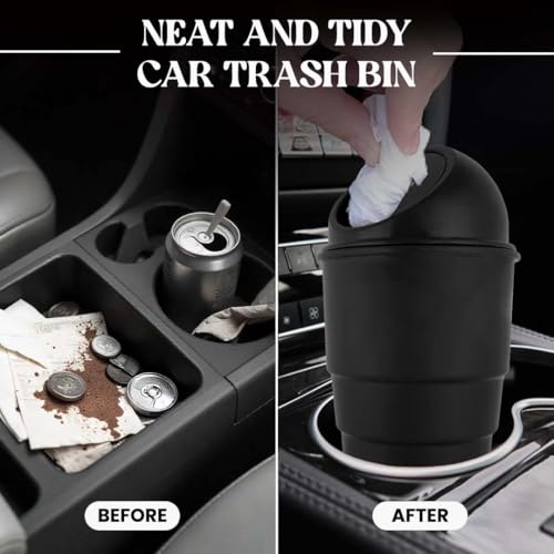 AUTOGUYS Compact Car Dustbin for Car Mess Control Portable Mini Trash Bin for Vehicles Home & Office Sturdy & Easy to Clean Design [Pack of 1] - Image 3