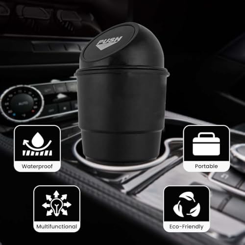 AUTOGUYS Compact Car Dustbin for Car Mess Control Portable Mini Trash Bin for Vehicles Home & Office Sturdy & Easy to Clean Design [Pack of 1] - Image 4