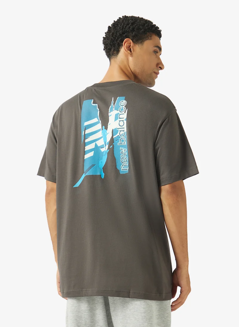 New Balance BLACK CEMENT (BLK) Collage City Runner T-Shirt for Men | Best Price UAE