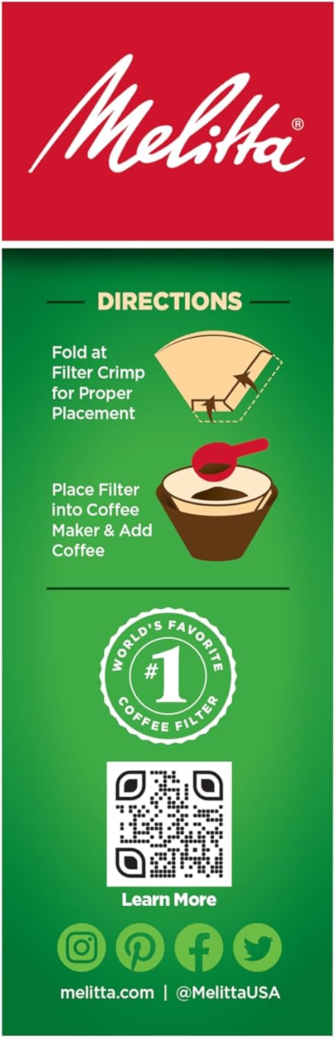 Melitta 2 Cone Coffee Filters Natural Brown 100 Count Fits all 26 Cup Cone Coffee Makers and 1cup PourOver Brewers Compostable TearResistant Made in USA - Image 4